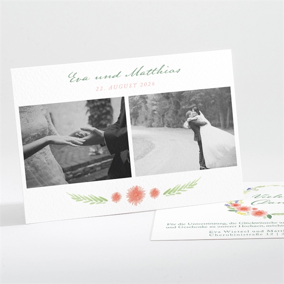 Dankeskarte Hochzeit Blume ref.N111211