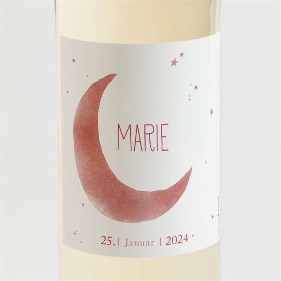 Flaschenetikett Geburt Sternenhimmel Rosa ref.N3001443