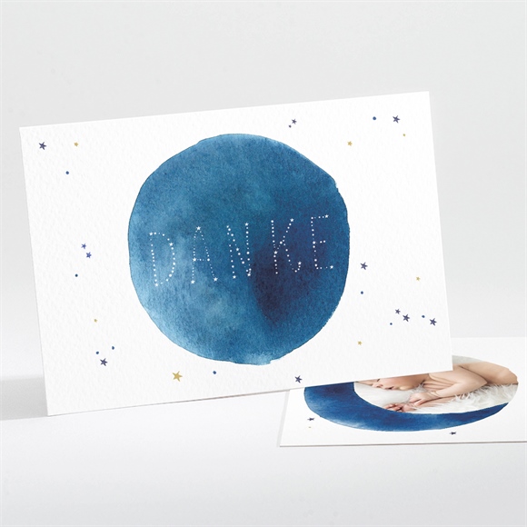 Dankeskarte Geburt Sternenhimmel Blau ref.N111216