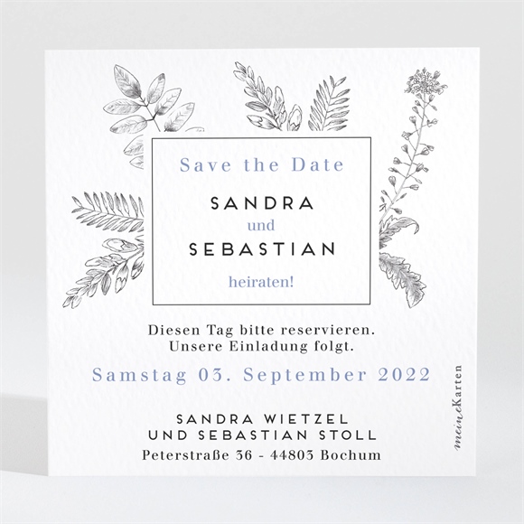 Save the Date Karte Herbarium - Quadrat ref.N3001445
