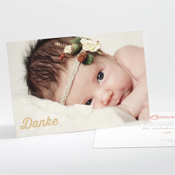 Dankeskarte Geburt Blumen Alphabet ref.N111219