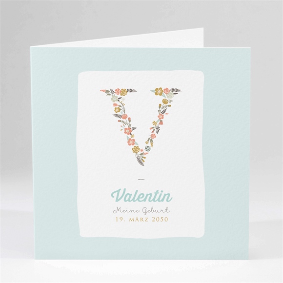 Geburtskarte Blumen Initial ref.N451108