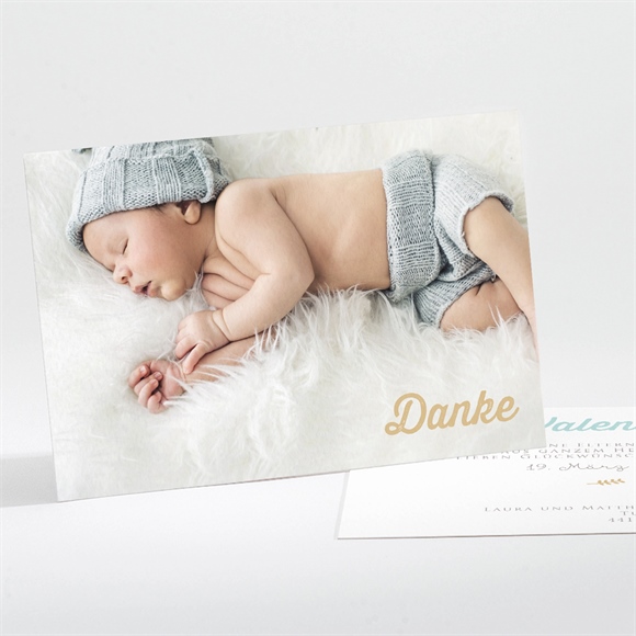 Dankeskarte Geburt Blumen Initial ref.N111220