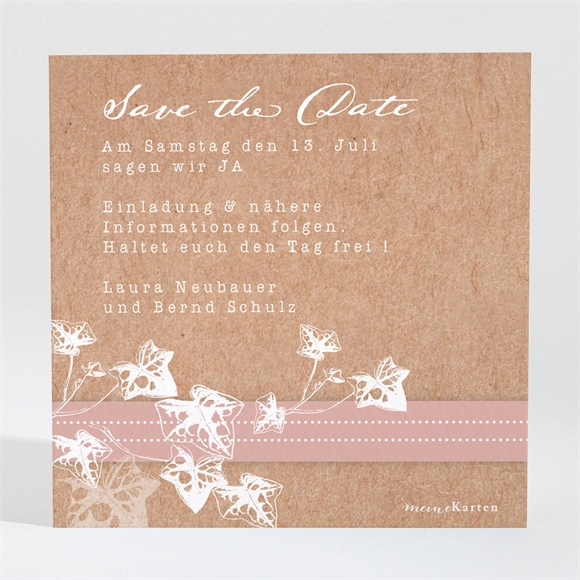 Save the Date Karte Mit Efeu gebunden 2 ref.N3001448