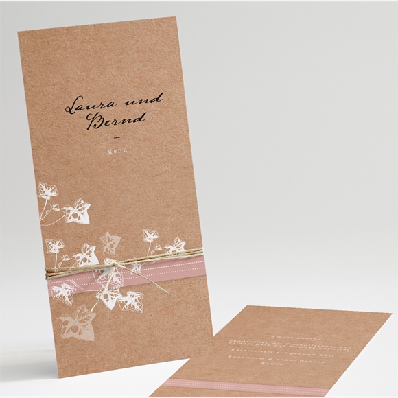 Menükarte Hochzeit Mit Efeu gebunden ref.N22150