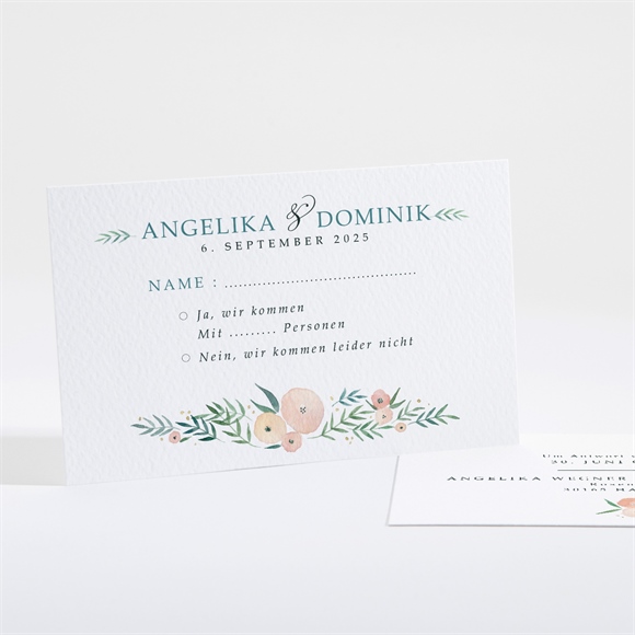 Antwortkarte Hochzeit Wilde Rose ref.N16124