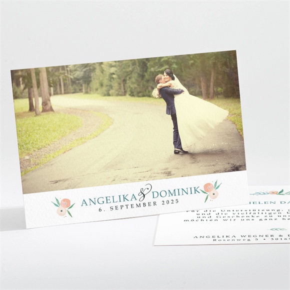 Dankeskarte Hochzeit Wilde Rose ref.N111223