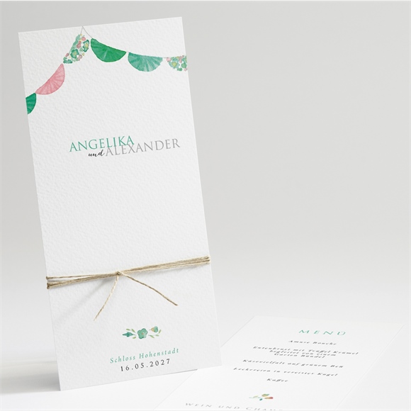Menükarte Hochzeit Girlande ref.N22153