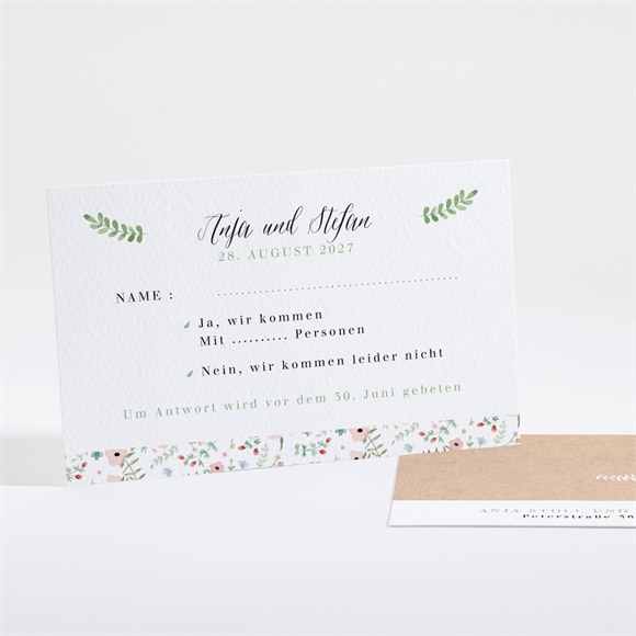 Antwortkarte Hochzeit Blumenwiese ref.N16128
