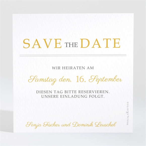 Save the Date Karte Der goldene Tag ref.N3001475