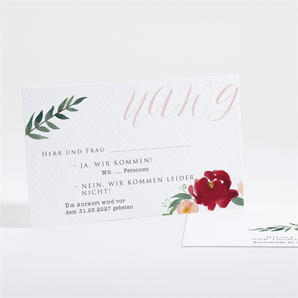 Antwortkarte Hochzeit Mohnblumen ref.N16130