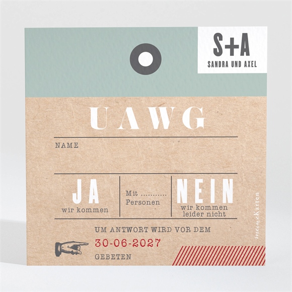 Antwortkarte Hochzeit Flugticket ref.N3001479