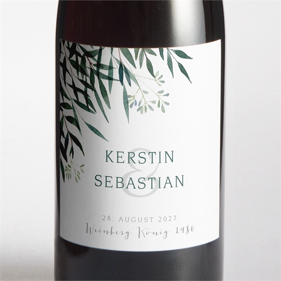 Flaschenetikett Hochzeit Olivenzweig ref.N3001486