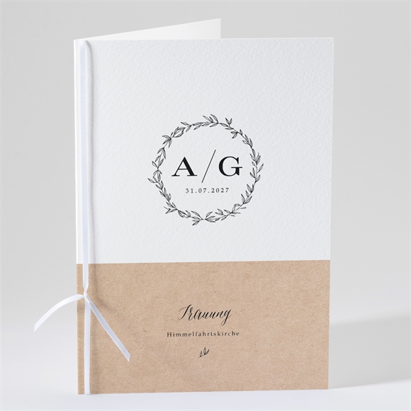 Kirchenheft Hochzeit Schick mit Schleife ref.N49172