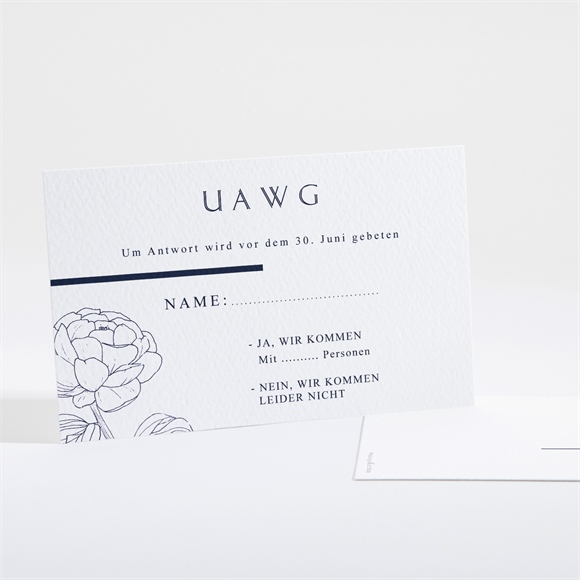 Antwortkarte Hochzeit Pfingstrose ref.N16116