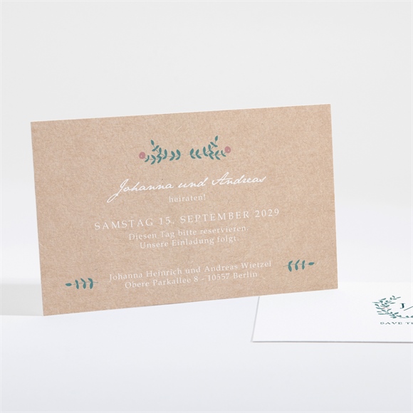 Save the Date Karte Wintergrün ref.N16103