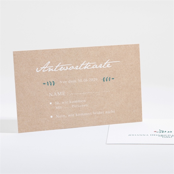 Antwortkarte Hochzeit Wintergrün ref.N16104