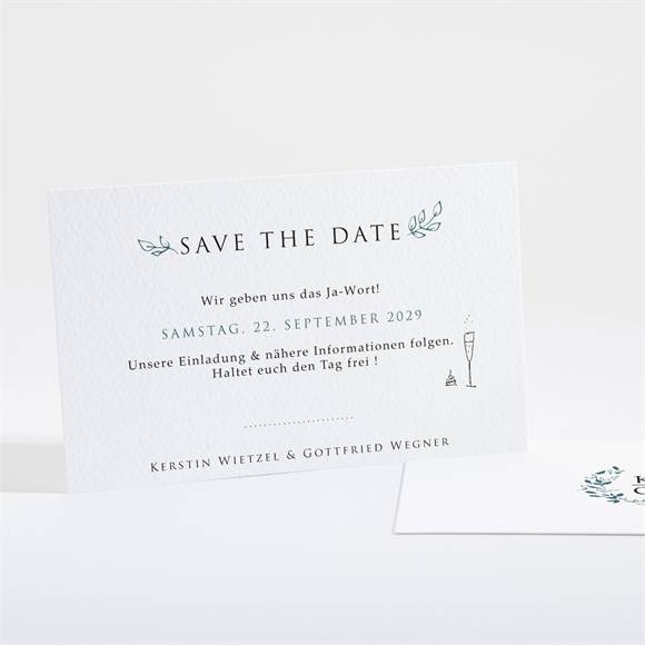 Save the Date Karte Blätterkranz mit Farbenspiel ref.N16105