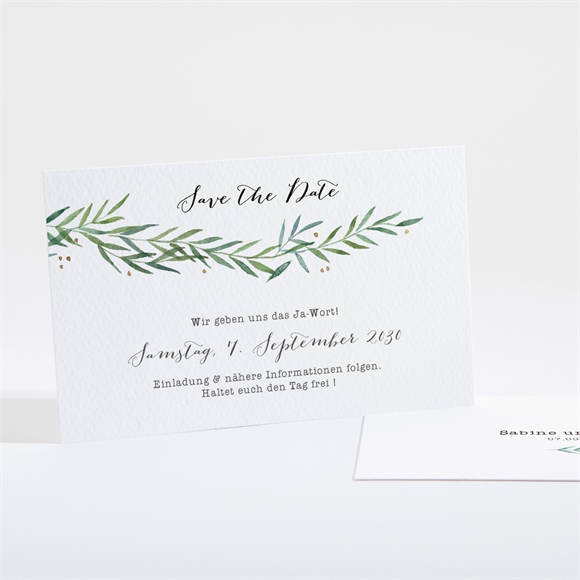 Save the Date Karte Zarte Blätterranke ref.N16133