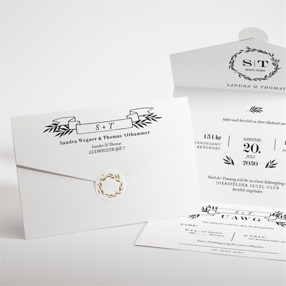 Hochzeitseinladung Retro Chic ref.N97104