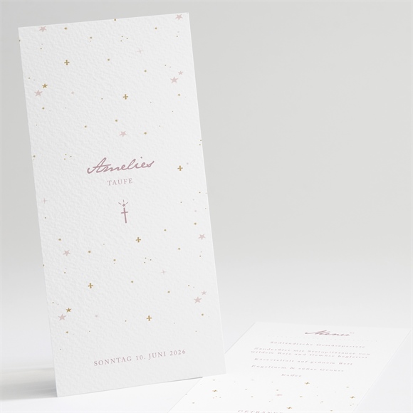 Menükarte Taufe Rosa Licht ref.N22166