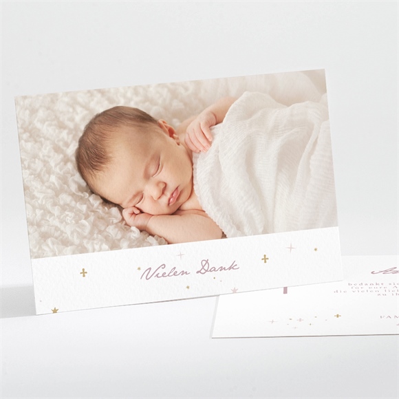 Dankeskarte Taufe Rosa Licht ref.N111235