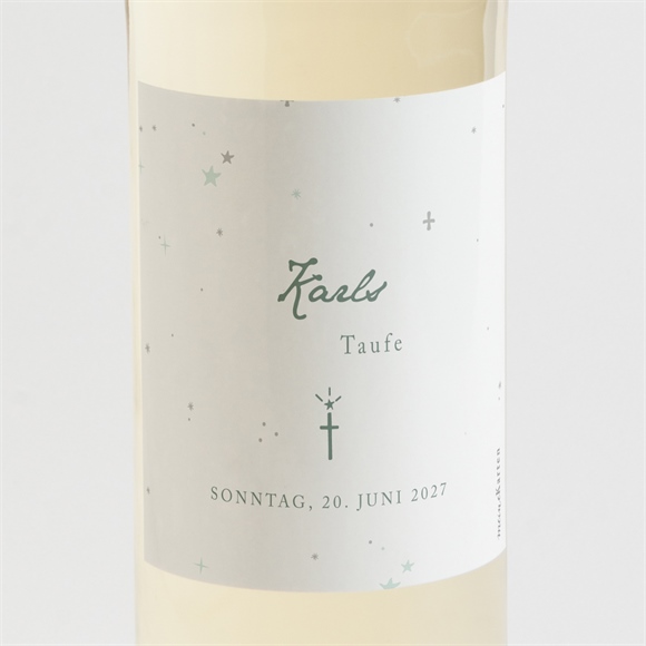 Flaschenetikett Taufe grünes licht