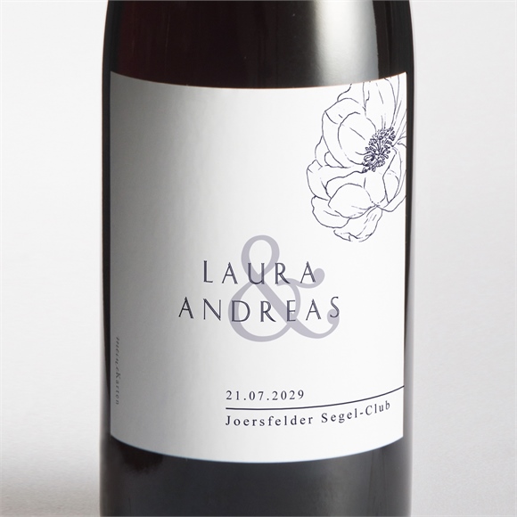 Flaschenetikett Hochzeit Pfingstrose ref.N3001513