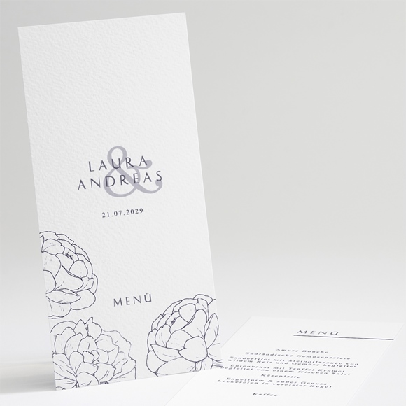 Menükarte Hochzeit pfingstrose