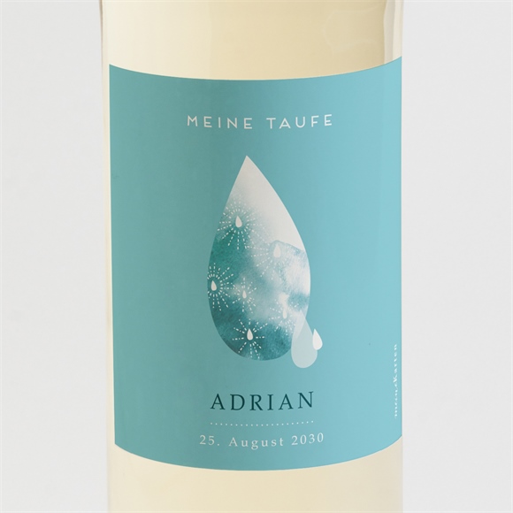 Flaschenetikett Taufe Wassertropfen ref.N3001516