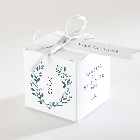 Geschenkbox Hochzeit Blätterkranz mit Farbenspiel ref.N340163