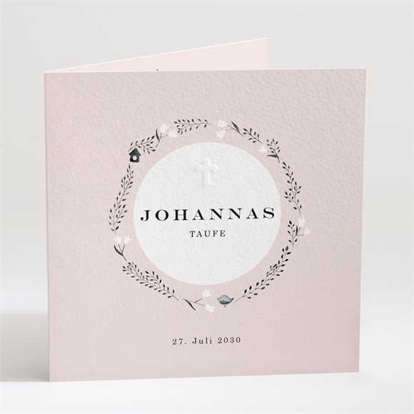 Einladung Taufe Ring der Natur Rosa ref.N451129