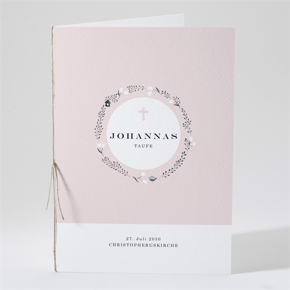 Kirchenheft Taufe Ring der Natur Rosa ref.N49191