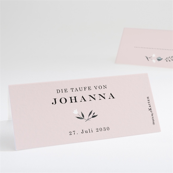 Tischkarte Taufe Ring der Natur Rosa ref.N440701