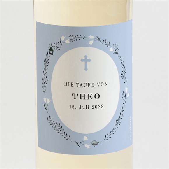 Flaschenetikett Taufe Ring der Natur Blau ref.N3001520