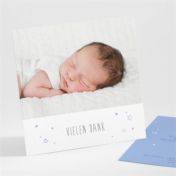 Dankeskarte Taufe Unser Star blau ref.N30186
