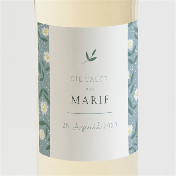 Flaschenetikett Taufe Gänseblümchen ref.N3001523