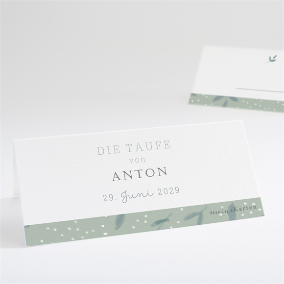 Tischkarte Taufe Blätter im Wind ref.N440706