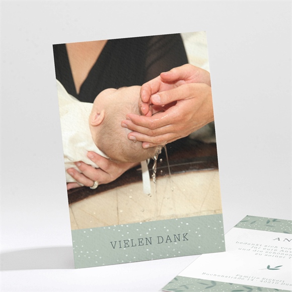 Dankeskarte Taufe Blätter im Wind ref.N211185