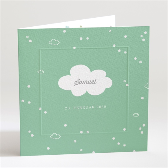 Geburtskarte Kleine Wolke Grün ref.N451136