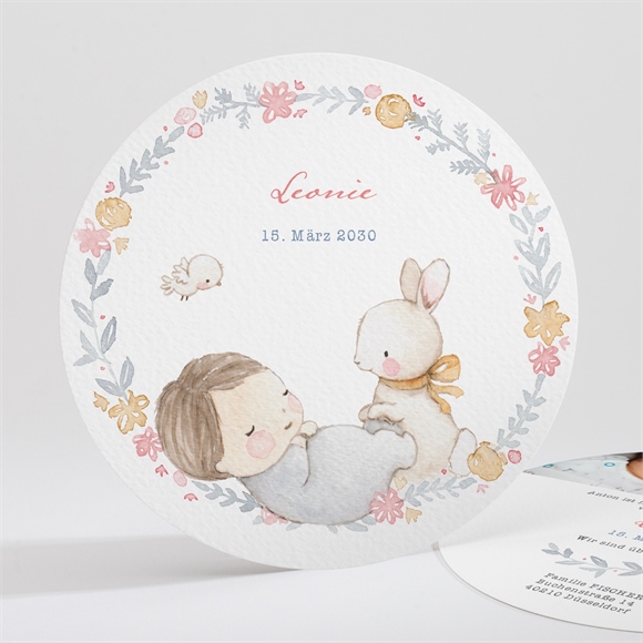 Geburtskarte Niedlich rund ref.N321120