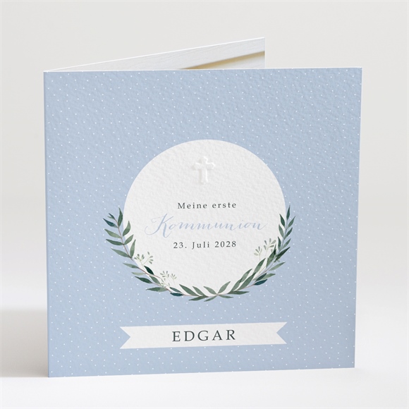 Einladung Kommunion Zartes Blau ref.N451140