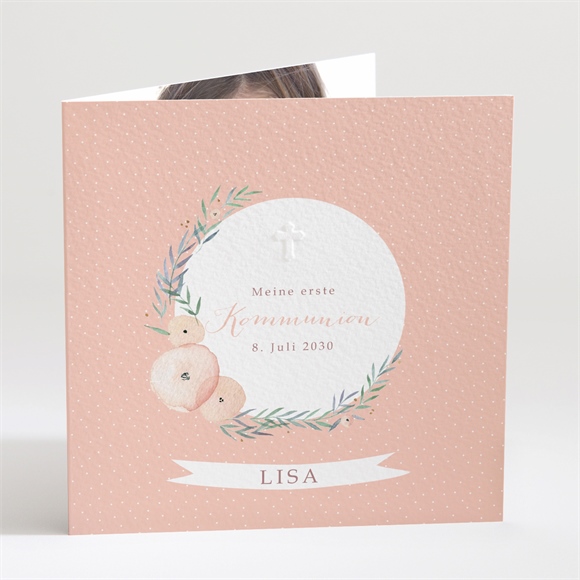 Einladung Kommunion Zartes Rosa ref.N451141