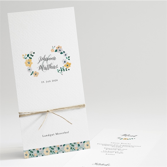 Menükarte Hochzeit Floraler Rahmen ref.N22187