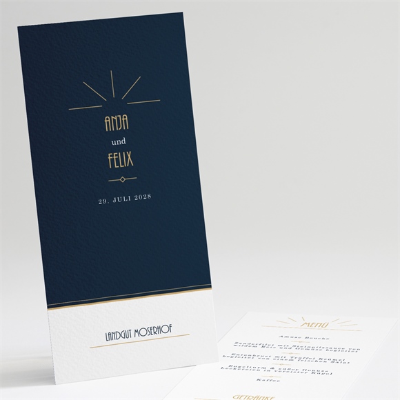 Menükarte Hochzeit Art déco ref.N22188