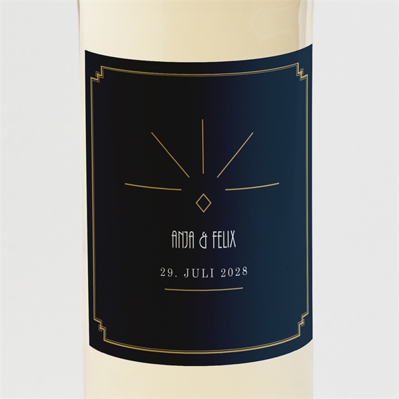 Flaschenetikett Hochzeit Art déco ref.N3001535