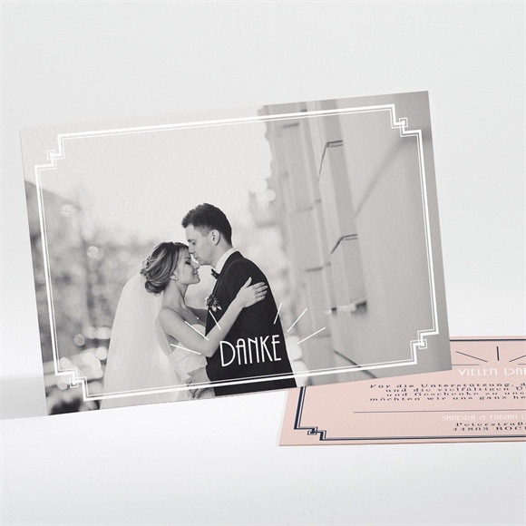 Dankeskarte Hochzeit Art-Déco Design ref.N111247