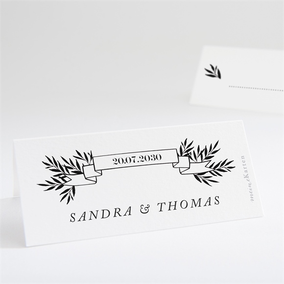 Tischkarte Hochzeit retro chic