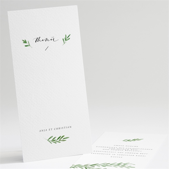 Menükarte Hochzeit Feiner Lorbeer ref.N22192