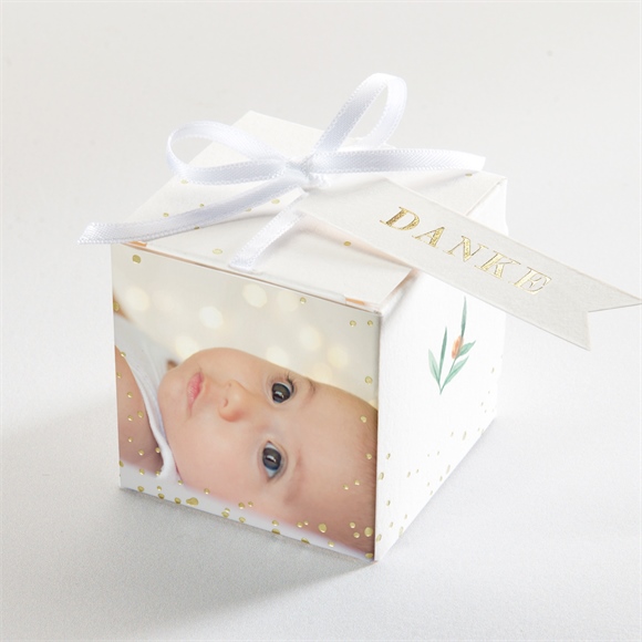 Geschenkbox Taufe Wildblumen - Gold ref.N340183